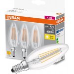 Osram 3PAK LED žárovka LED E14 B35 4W = 40W 470lm 2700K Teplá bílá 300° Filament – Zboží Živě