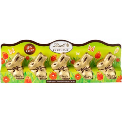 Lindt Zlatí zajíčci hořká čokoláda 60% 5 x 10 g – Zboží Dáma