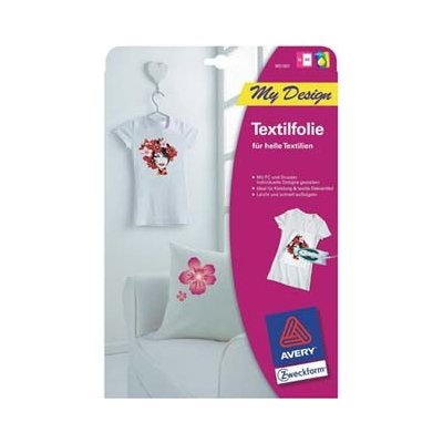 Avery Zweckform MD1001 Nažehlovací fólie pro Inkjet 5 x A4 na bílý a světlý textil – Zboží Dáma