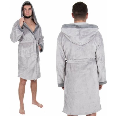 Springos Velvet pánský župan šedý – Hledejceny.cz