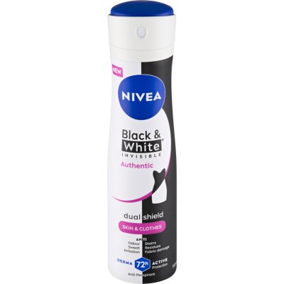 NIVEA antiperspirant sprej Black & White Authentic 150 ml – Zboží Dáma