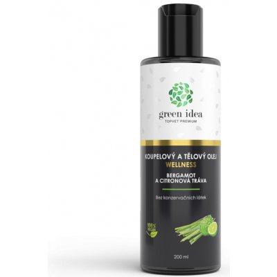 Topvet Wellness Bergamot a citronová tráva v mandlovém oleji koupelový a tělový olej 200 ml