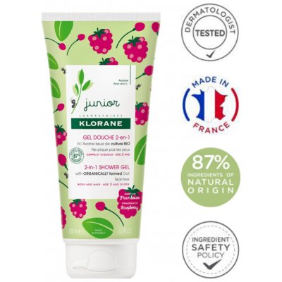 Klorane Junior sprchový gel 2v1 malina 200 ml – Zboží Dáma