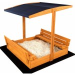 Sand Tropic Dřevěné pískoviště s lavičkami a stříškou 120x120cm modré – Hledejceny.cz