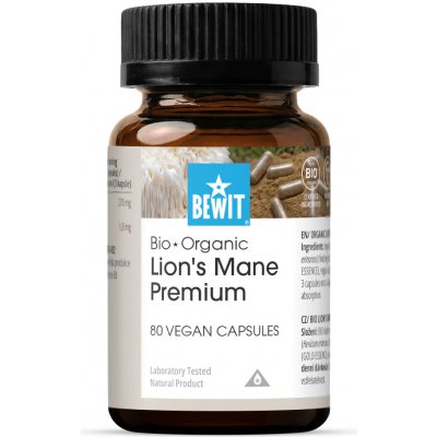 BEWIT Lion's Mane Premium BIO ≥30% betaglukanů 80 kapslí – Hledejceny.cz