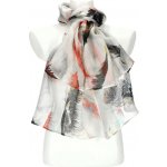 dámský letní barevný šátek v motivu pírek černá – Zboží Dáma