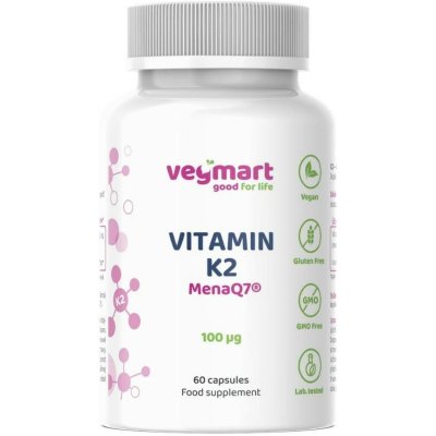 Vegmart MenaQ7 Vitamín K2 MK-7 100 μg 60 kapslí – Hledejceny.cz