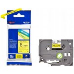 Brother TZE-611, žlutá/černá, 6mm – Zboží Dáma