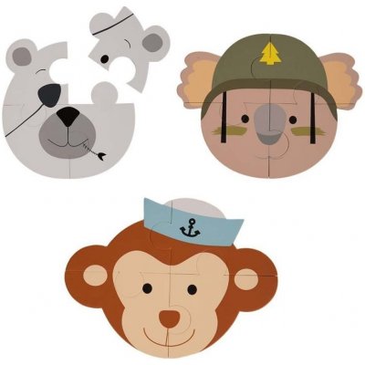 Bo Jungle B Animal puzzle Monkey Bear Koala 3 ks – Zboží Dáma