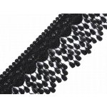 Prima-obchod Vzdušná krajka s třásněmi šíře 80 mm, barva 2 černá – Zboží Dáma