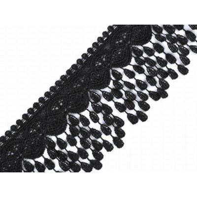 Prima-obchod Vzdušná krajka s třásněmi šíře 80 mm, barva 2 černá – Zboží Dáma