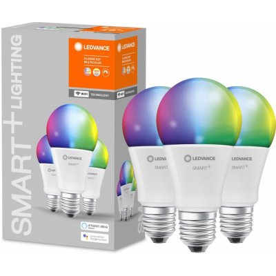 Ledvance Smart+ WIFI Sada LED světelných zdrojů, 14 W, 1521 lm, RGB, teplá–studená bílá, E27, 3 ks – Zboží Mobilmania