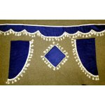 Záclonky UNI třásně- sada malá - Modrá + bílé třásně – Zboží Mobilmania