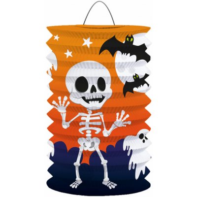 Lampion 15cm válec HALLOWEEN kostlivec LUMA – Zboží Mobilmania