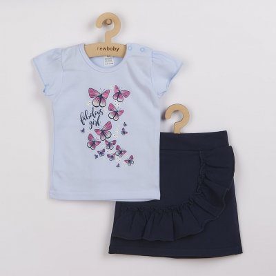 New Baby Kojenecké tričko se sukýnkou Butterflies Růžová