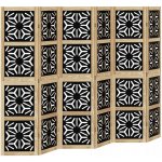 vidaXL Paraván 6dílný hnědý a černý masivní dřevo pavlovnie – Zboží Dáma