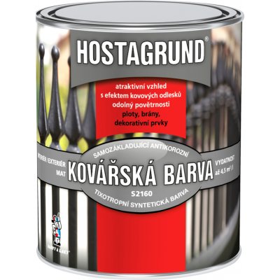 Barvy a laky Hostivař HOSTAGRUND KOVÁŘSKÁ BARVA S2160 0,6L 0950 kovářská čerň – Sleviste.cz