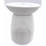 Mani Bhadra Aroma lampa Buddha bílá keramika 12,5 x 9,5 cm – Sleviste.cz