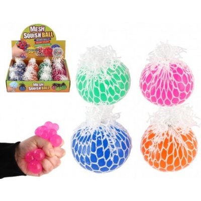 Teddies Míček antistresový mačkací sliz 6cm 4 barvy v síťce v sáčku 12ks v boxu – Zboží Dáma