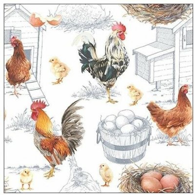 Ubrousek 33x33cm Slepičky a kohoutci – Hledejceny.cz