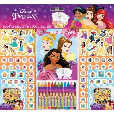 Disney Samolepkový set s omalovánkami a voskovkami Princezny – Hledejceny.cz