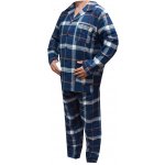 Xcena pánské pyžamo dlouhé propínací flanel modrá – Zboží Mobilmania