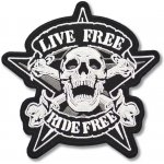 Moto nášivka Live Free Ride Free 10 cm x 10 cm – Hledejceny.cz