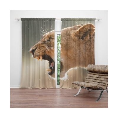 Sablio Závěs Rozzuřená lvice: 2ks 140x250cm – Hledejceny.cz