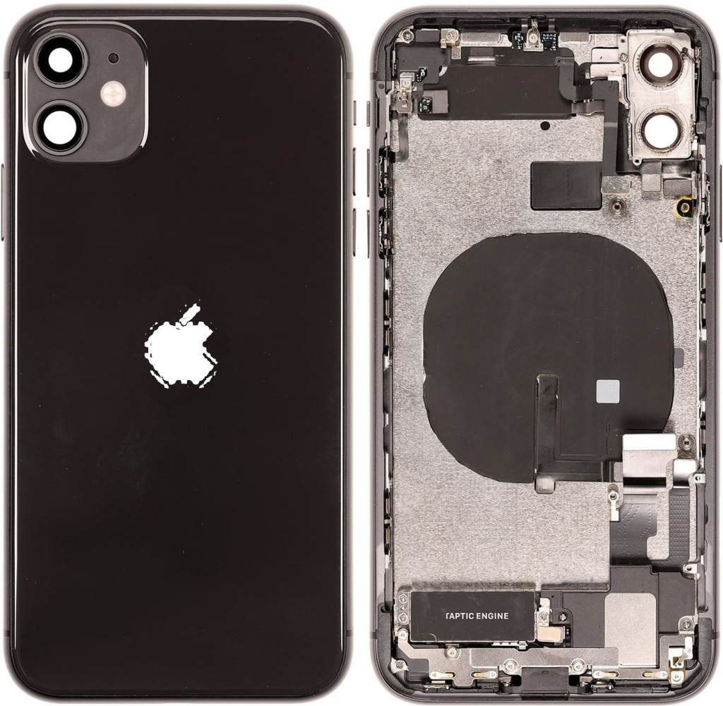 Kryt Apple iPhone 11 Zadní Housing s Malými Díly černý