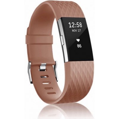 BStrap Silicone Diamond Small řemínek na Fitbit Charge 2, brown SFI002C18 – Zboží Mobilmania