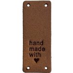 Pro Háčkování Handmade cedulka přes okraj 20x50 mm hnědá koženka – Sleviste.cz