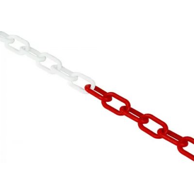 Happy end plastový řetěz bílá červená Ø 7,5 mm délka 25 m CV 1060
