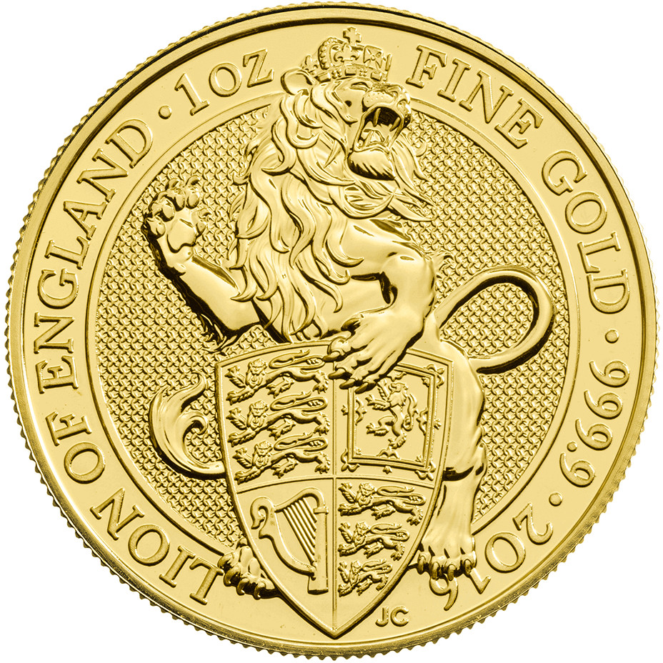 Royal Mint Zlatá mince Lion Queens Beasts 2016 1 oz