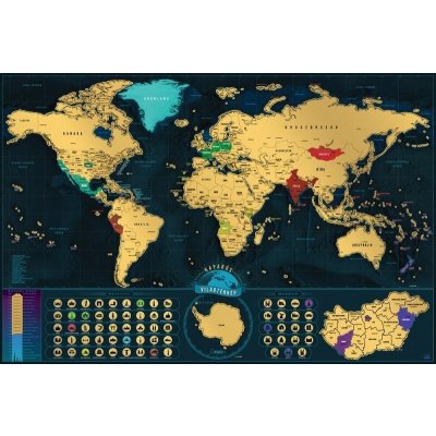 Stírací mapa světa - maďarská verze – Zboží Mobilmania