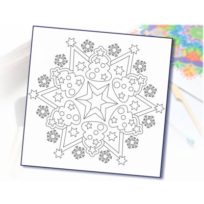 Radost v písku Šablona na pískování Vánoční mandala stromečky 210 x 210 mm – Zboží Dáma