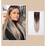 Vlasy clip in 7 pásů - blond ombré vlasové příčesky rovné 60 cm – Hledejceny.cz