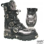 New Rock boty kožené Chain Boots 727-S1 black – Sleviste.cz