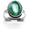 Prsteny Čištín Stříbrný přírodní zelený achát barvený T 1454 m