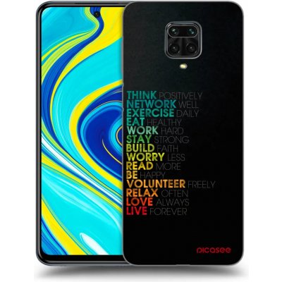 Picasee silikonový černý obal pro Xiaomi Redmi Note 9 Pro - Motto života – Zboží Živě
