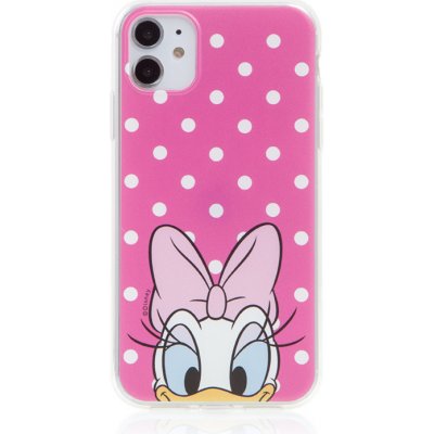 Pouzdro AppleMix Disney Apple iPhone 7 / 8 / SE 2020 / SE 2022 - Daisy - gumové - ružové - puntíky – Zboží Mobilmania