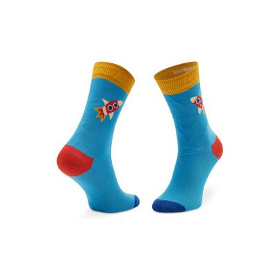 Happy Socks Vysoké dětské ponožky KROK01-6000 Modrá – Zboží Mobilmania