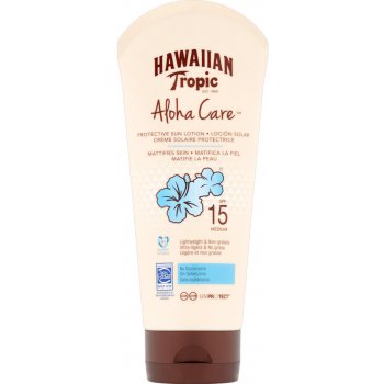 Hawaiian Tropic opalovací mléko zmatňující SPF15 Aloha Care (Protective Sun Lotion Mattifies Skin) 180 ml