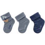 Sterntaler Kojenecké ponožky 3 páry Loď Grey Blue – Sleviste.cz