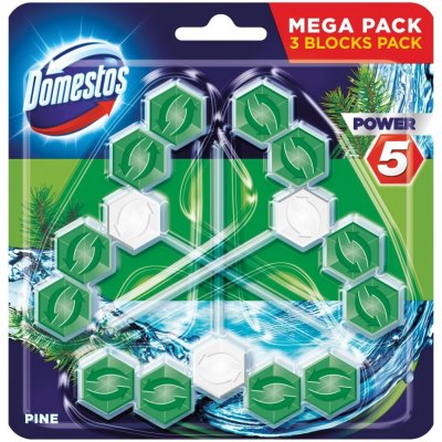 Domestos Power 5 WC tuhý blok Pine 3 x 55 g – Zboží Mobilmania