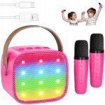 Bezdrátový karaoke set bluetooth reproduktor RGB pro děti + 2 mikrofony – Zbozi.Blesk.cz