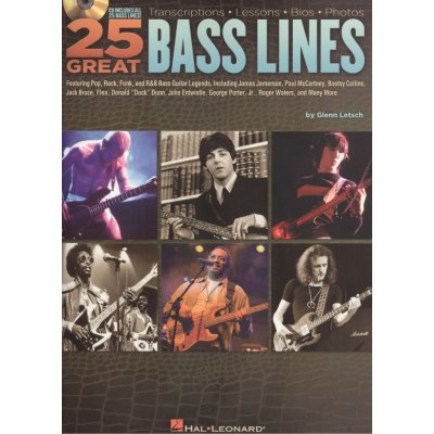 25 Great Bass Lines noty tabulatury na baskytaru + audio – Zboží Mobilmania