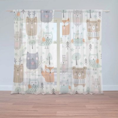 Záclony Animovaná lesní zvířátka: 2 ks - 150x250 cm - Sablio – Hledejceny.cz