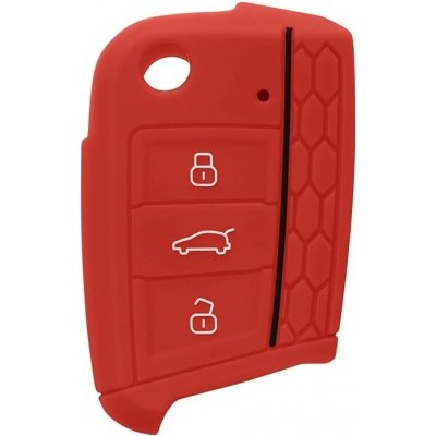 COVERKEYS Obal na klíč, kryt klíče Škoda Superb III (2015 - 2024) silikonový, červený – Zboží Mobilmania