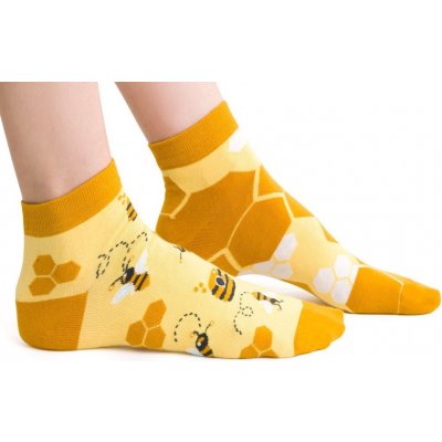 Pánské nestejné ponožky Bee Low žlutá