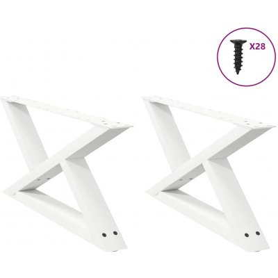 Omaxi 958588 Nohy konferenčního stolku 2 ks bílé 70 x 30-31,3 cm ocelové – Zboží Dáma
